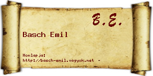 Basch Emil névjegykártya
